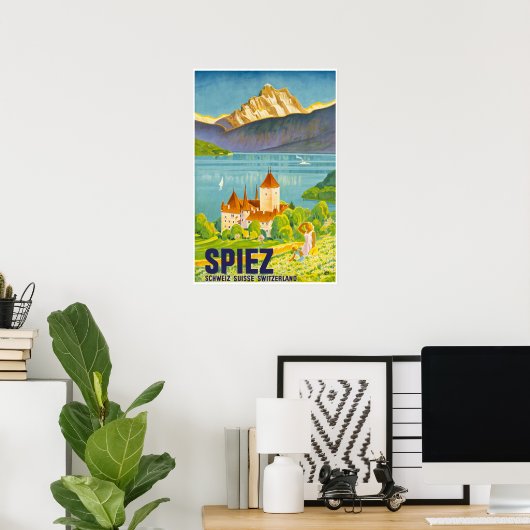 Spiez, Schweiz, Reiseplaner Poster (Heimbüro)