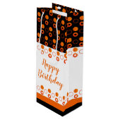 Spiffy Flasche mit Polka-Punkt in Orange Geschenktüte Für Weinflaschen (Vorderseite Schrägansicht)