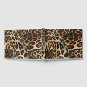 Spiffy Leopard Spots Leather Grain Look Gästebuch (Voll)