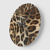 Spiffy Leopard Spots Leather Grain Look Große Wanduhr (Winkel)