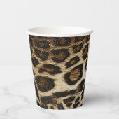Spiffy Leopard Spots Leather Grain Look Pappbecher (Rückseite)