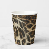 Spiffy Leopard Spots Leather Grain Look Pappbecher (Links)