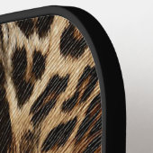 Spiffy Leopard Spots Leather Grain Look Pickleball Schläger (Linke Seite)