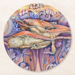 Spike and Curly Playing Tag Runder Pappuntersetzer