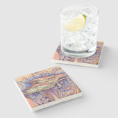 Spike and Curly Playing Tag Steinuntersetzer (Seitenansicht)