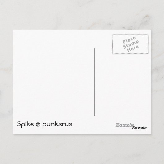 Spike hasst Puppen Postkarte (Rückseite)