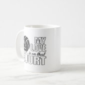 Spike, Kick, Swing! Volleyball, Fußball und Softba Kaffeetasse (Vorderseite Links)