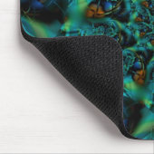 Spike | Kunst des blauen und grünen Fraktals Mousepad (Ecke)