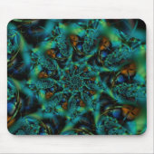 Spike | Kunst des blauen und grünen Fraktals Mousepad (Vorne)