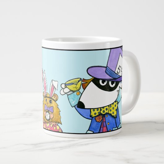 SPIKE-TEDDY UND TILLEN IN DER WONDERLAND JUMBO-TAS Jumbo-Tasse (Vorderseite Rechts)