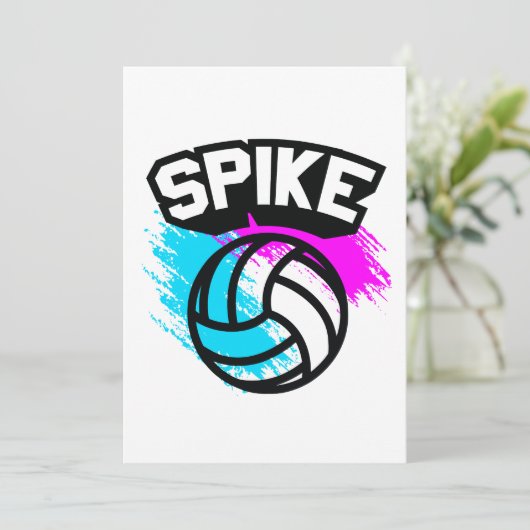 Spike Volleyball Einladung (Stehend Vorderseite)
