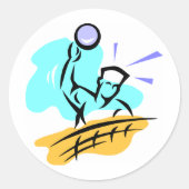 Spike Volleyball Runder Aufkleber (Vorderseite)