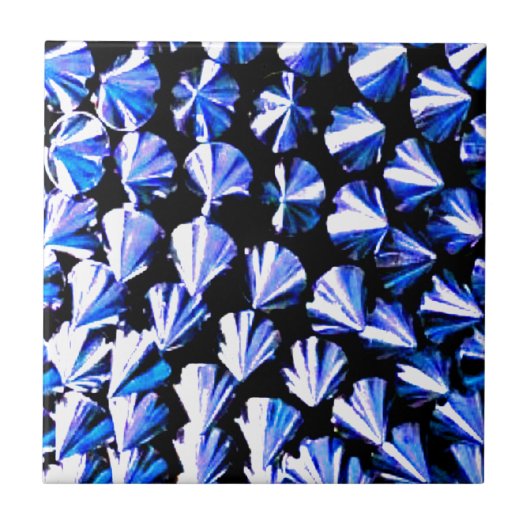 Spiked Blue Silver Metal Fliese (Vorderseite)