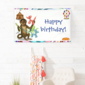 Spike's balloon monkey magic birthday banner (Insitu)