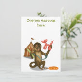 Spike's balloon monkey magic dankeskarte (Stehend Vorderseite)