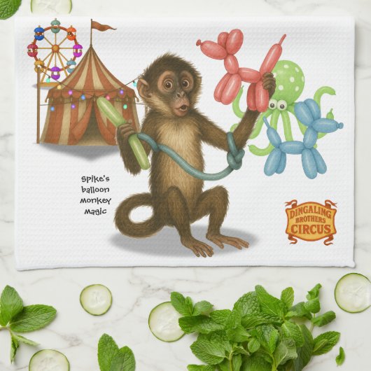 Spike's balloon monkey magic geschirrtuch (Gefaltet)