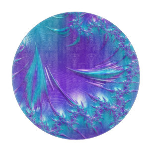 Spikey blau und lila originales Fraktal Design Schneidebrett