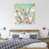 Spiky Cactus Blume Collage Art Leinwanddruck (Insitu (Schlafzimmer))