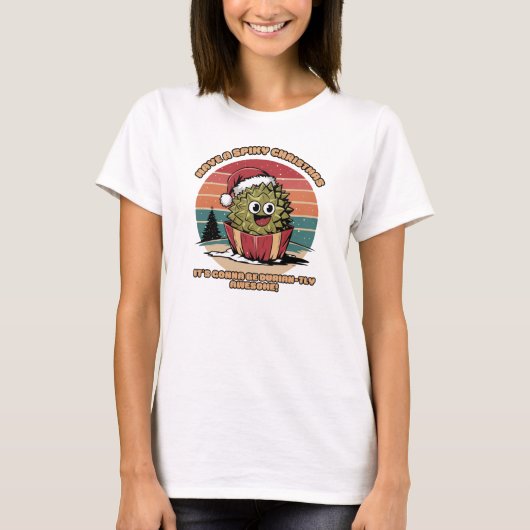 Spiky Durian Christmas Fun T-Shirt (Vorderseite)