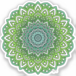 Spiky Green Blume Mandala Aufkleber