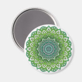 Spiky Green Blume Mandala Magnet (Vorderseite/Rückseite)