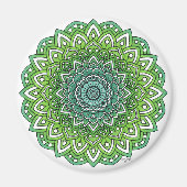 Spiky Green Blume Mandala Magnet (Vorne)