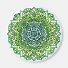 Spiky Green Blume Mandala Magnet