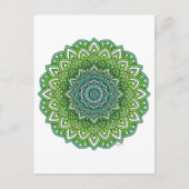 Spiky Green Blume Mandala Postkarte (Vorderseite)