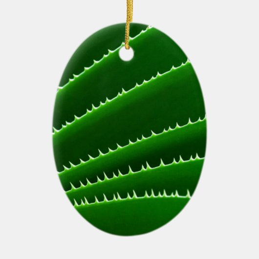 Spiky Green Leaf Muster Keramikornament (Vorne)
