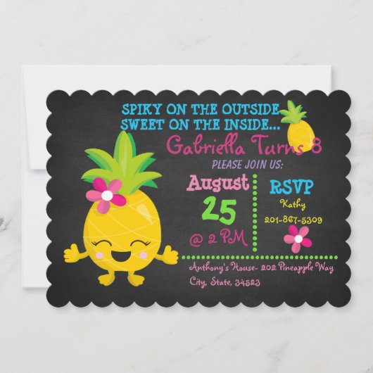 Spiky on the Outside Sweet on Inside Birthday Einladung (Vorderseite)