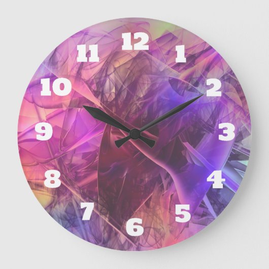 Spiky Shiny Glass Shards Abstract Design Große Wanduhr (Vorderseite)