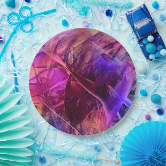 Spiky Shiny Imitate Glastextur Abstraktes Design Pappteller (Party)