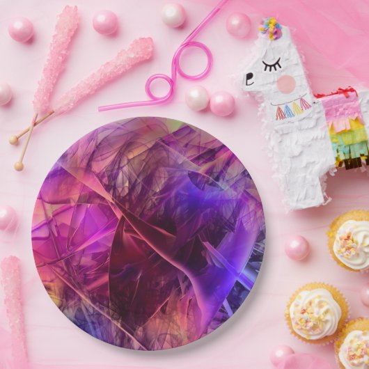 Spiky Shiny Imitate Glastextur Abstraktes Design Pappteller (Party)