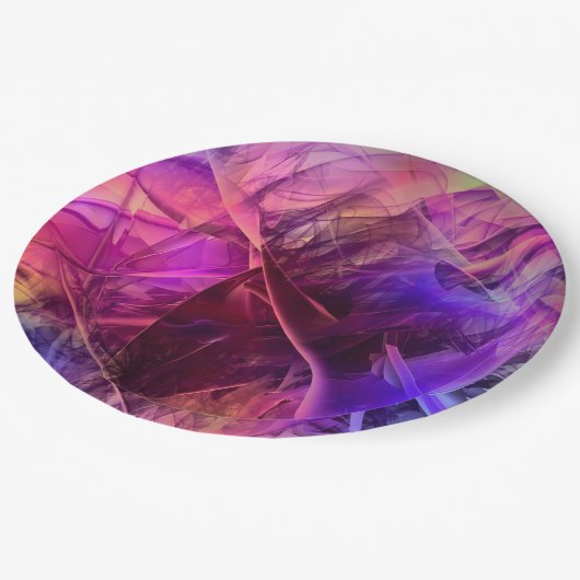 Spiky Shiny Imitate Glastextur Abstraktes Design Pappteller (Schrägansicht)