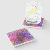 Spiky Shiny Imitate Glastextur Abstraktes Design Steinuntersetzer (Seitenansicht)