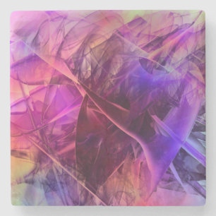 Spiky Shiny Imitate Glastextur Abstraktes Design Steinuntersetzer