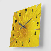 Spiky Yellow Dahlia Fotograf Quadratische Wanduhr (Winkel)
