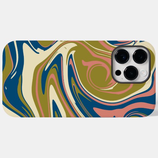 Spill - Blau, Olivgrün, Rosa und Creme Case-Mate iPhone Hülle (Rückseite (Horizontal))