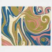 Spill - Blau, Olivgrün, Rosa und Creme Fleecedecke (Vorderseite (Horizontal))