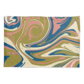 Spill - Blau, Olivgrün, Rosa und Creme Kissenbezug (Rückseite-Links)