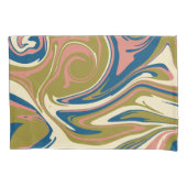 Spill - Blau, Olivgrün, Rosa und Creme Kissenbezug (Vorderseite-Links)