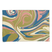 Spill - Blau, Olivgrün, Rosa und Creme Kissenbezug (Vorderseite-Rechts)