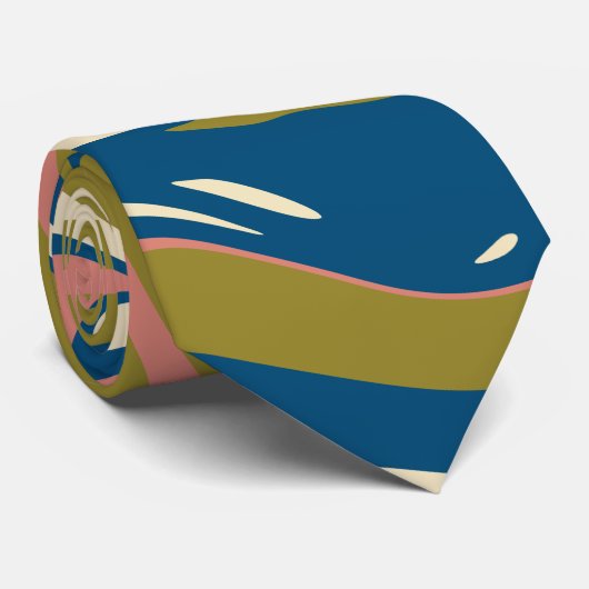 Spill - Blau, Olivgrün, Rosa und Creme Krawatte (Gerollt)