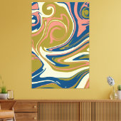 Spill - Blau, Olivgrün, Rosa und Creme Leinwanddruck (Insitu (Wohnzimmer))