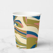 Spill - Blau, Olivgrün, Rosa und Creme Pappbecher (Rechts)