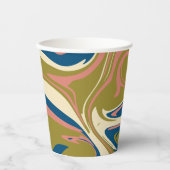 Spill - Blau, Olivgrün, Rosa und Creme Pappbecher (Vorderseite)