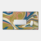 Spill - Blau, Olivgrün, Rosa und Creme Schreibtischunterlage (Tastatur & Maus)