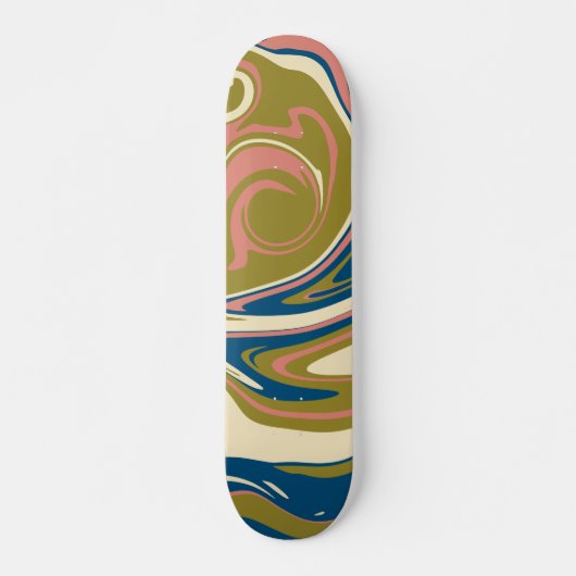 Spill - Blau, Olivgrün, Rosa und Creme Skateboard (Vorne)