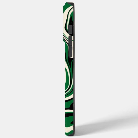 Spill - Grün, Creme und Schwarz Case-Mate iPhone Hülle (Rückseite / Links)