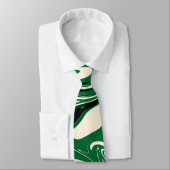 Spill - Grün, Creme und Schwarz Krawatte (Gebunden)